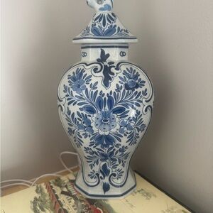 Blue and White Floral Ceramic Vase